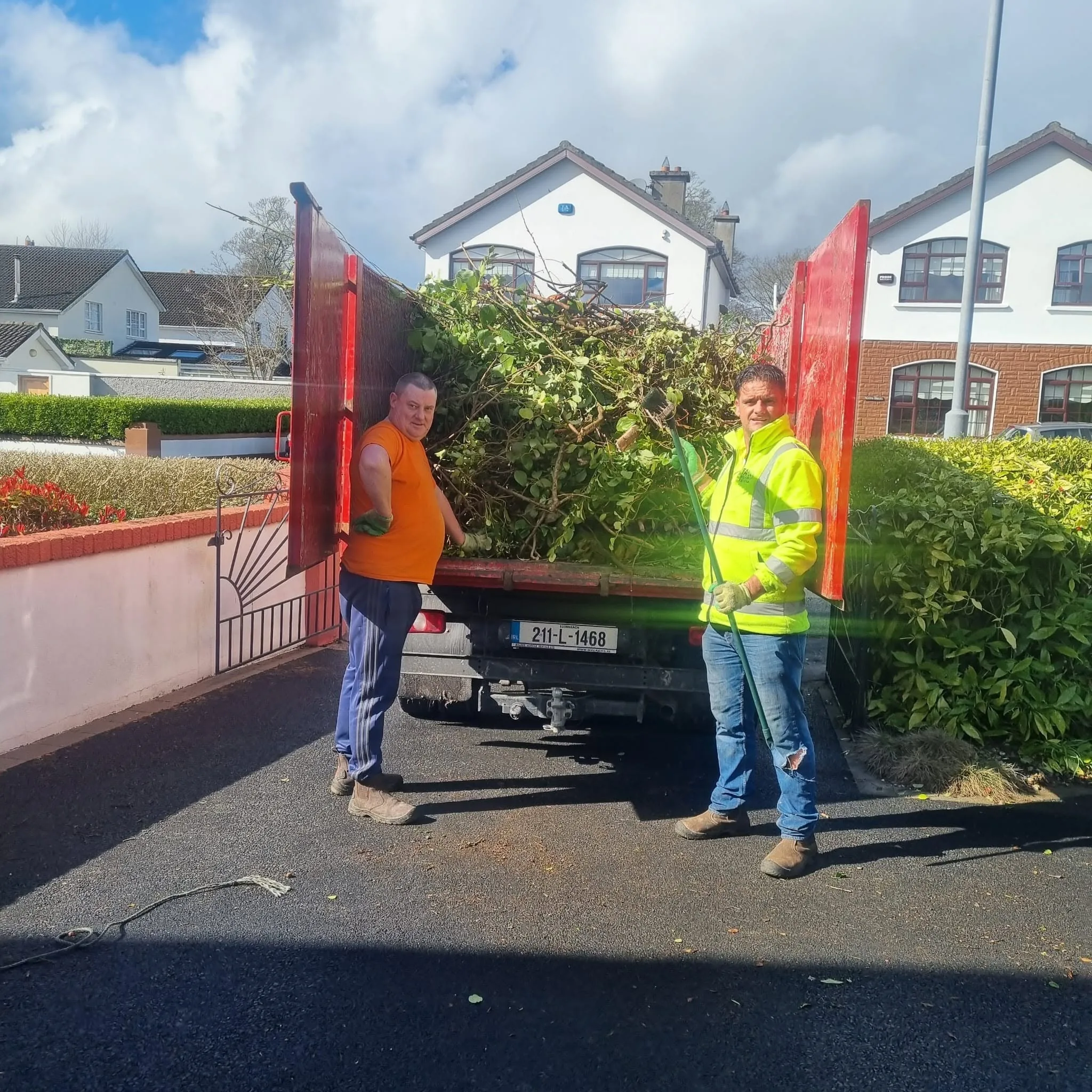 Taylor’s Rubbish Removals crew with a loaded skip in Limerick